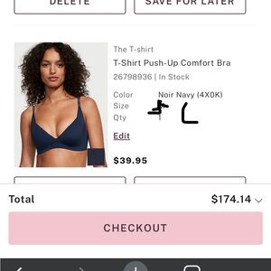 Victoria’s Secret T-shirt comfort push up bra